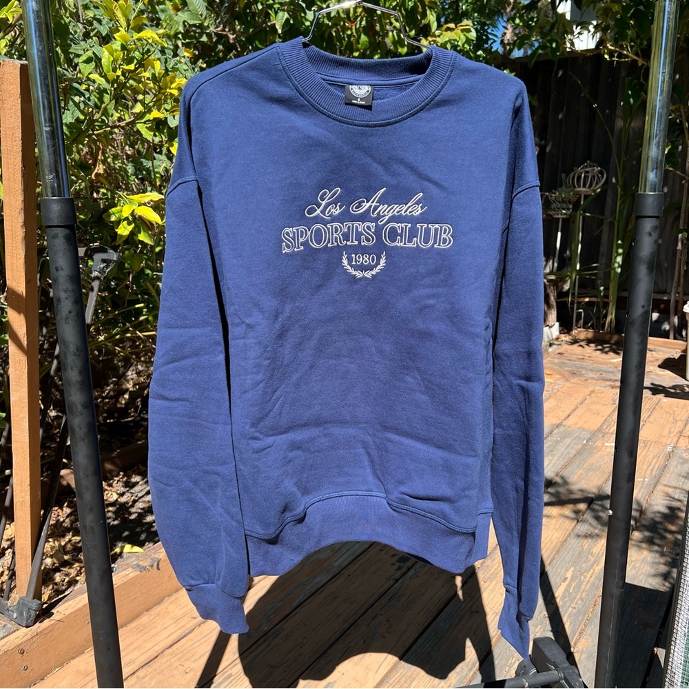 PacSun Navy Blue Oversized Sweatshirt "Los Angeles Sports Club 1980" Women's S